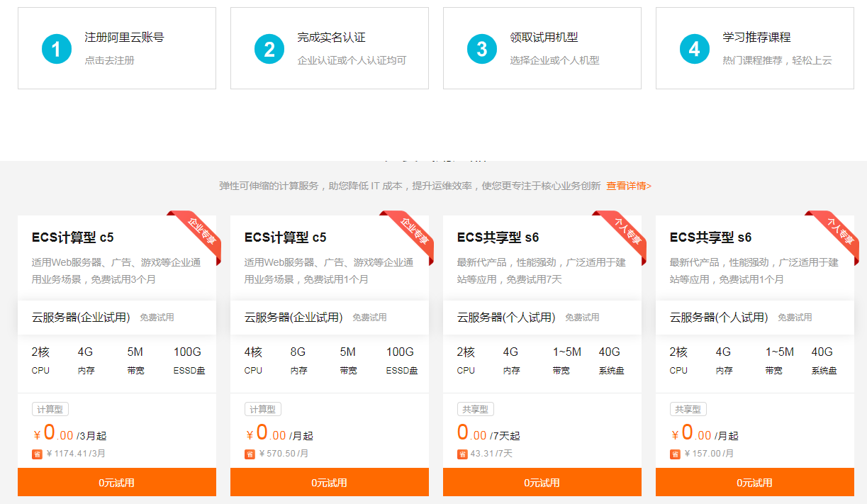 阿里云试用7~90天服务器-浩旭的资源站